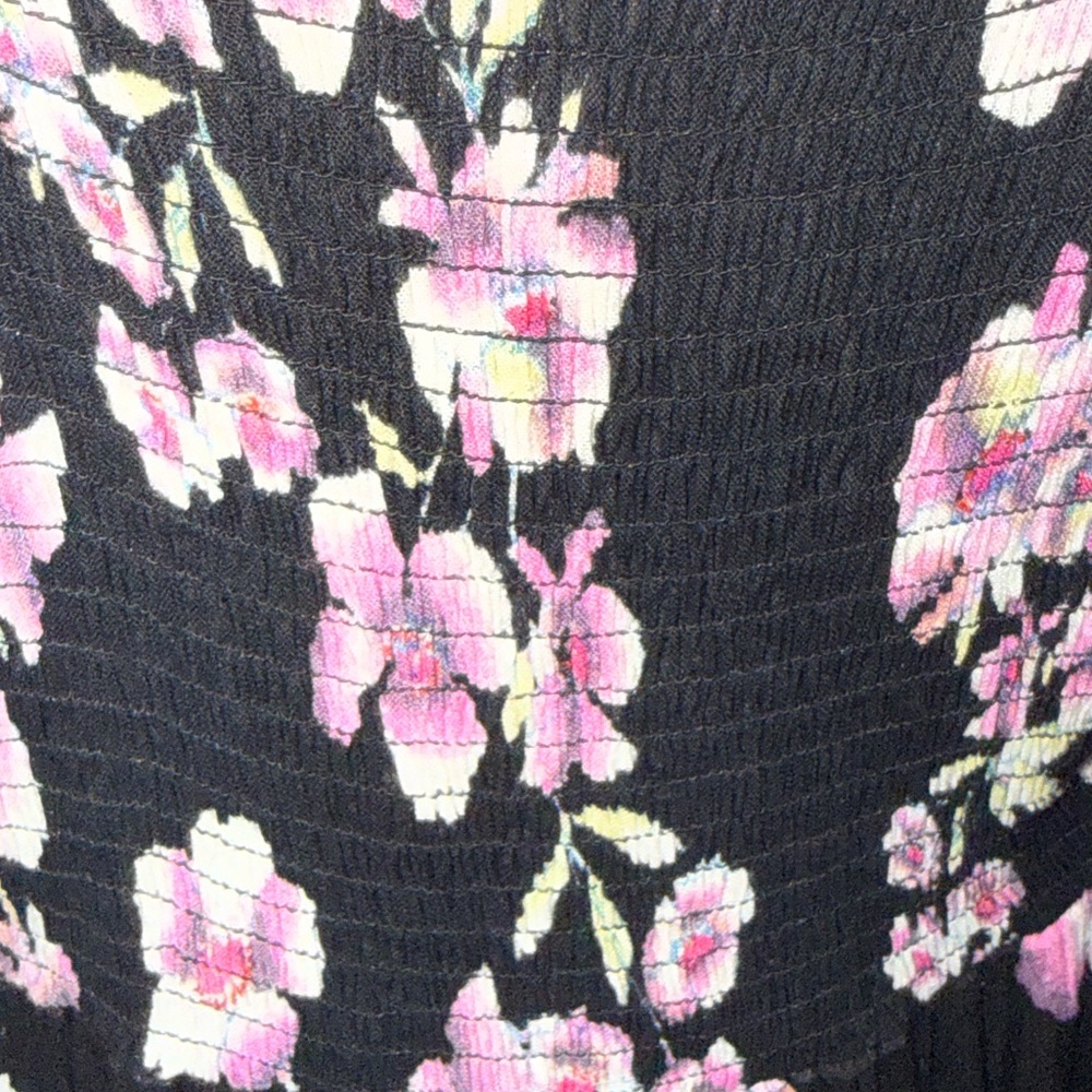Free People Garden Party Maxi Dress Large Boho Floral Tie Shoulder Ruffle - Picture 6 of 9